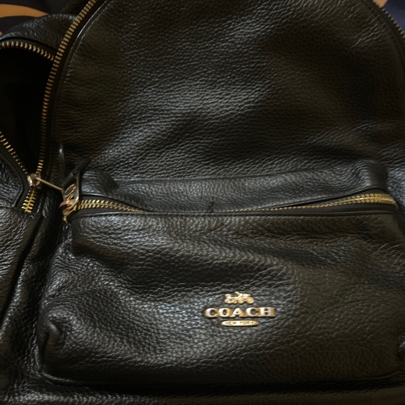 ALL BLACK LEATHER COACH BACKPACK